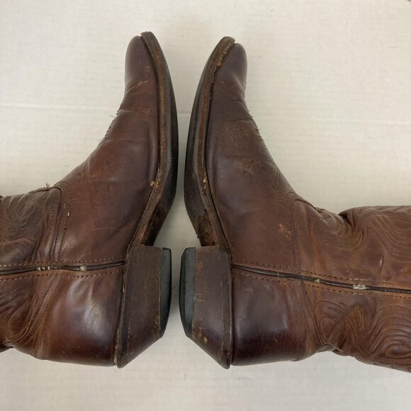 Vintage Code West USA Brown Leather Western Cowboy Boots Womens 7 Pointed Toe - Picture 16 of 16